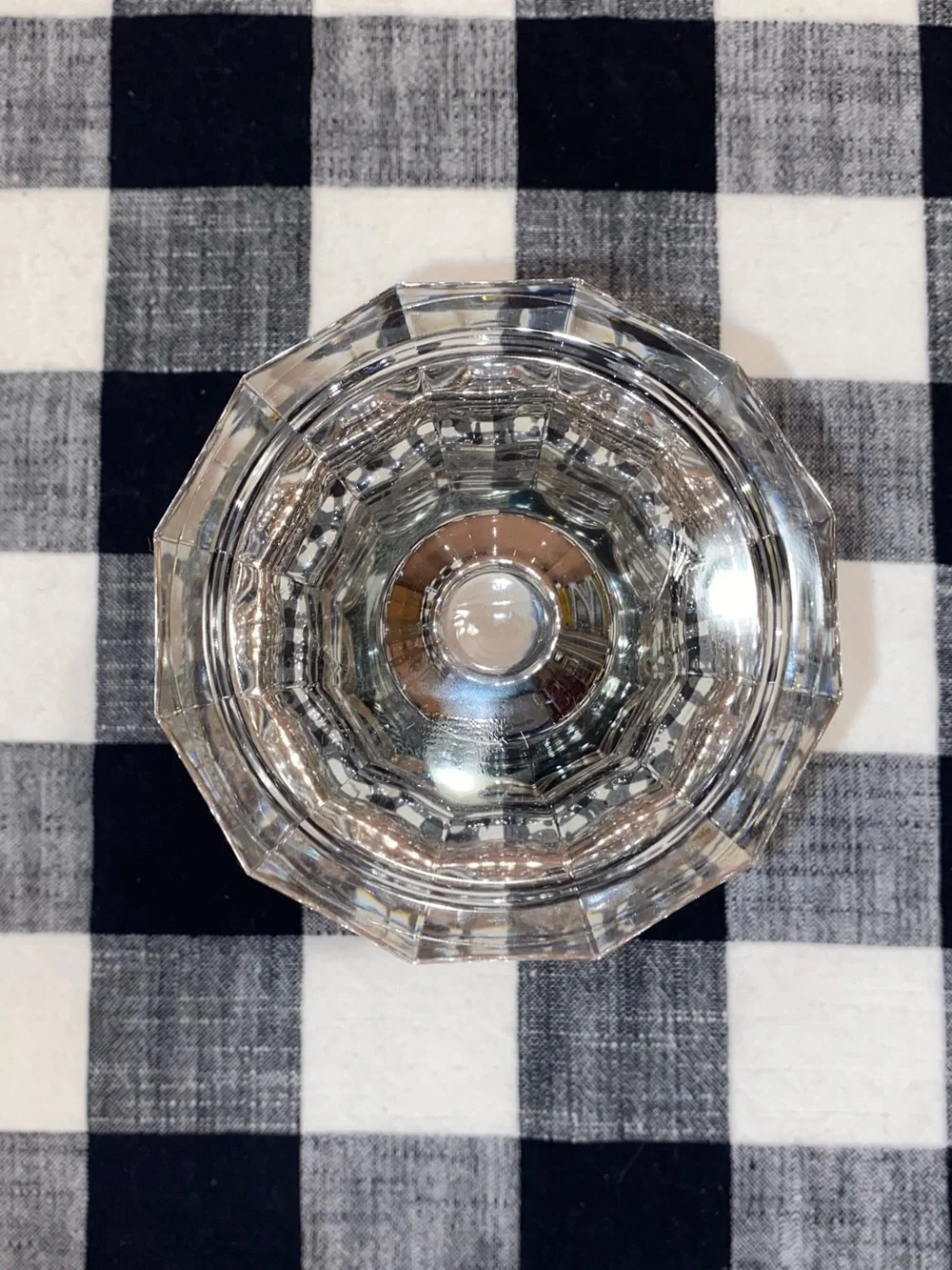 VINTAGE NOVA STUDIO Japan Crystal Pillar Candle Holder Fluted Vase Clear 4x5”
